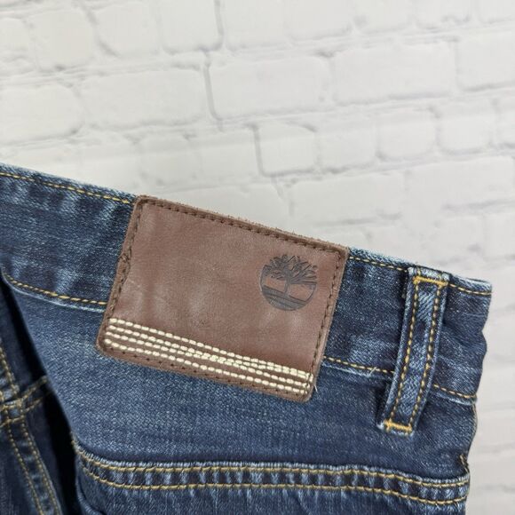 Timberland Baggy Denim Jeans Men Size 34 X 33 Dark Blue Boot Cut Western Pants - Picture 8 of 15